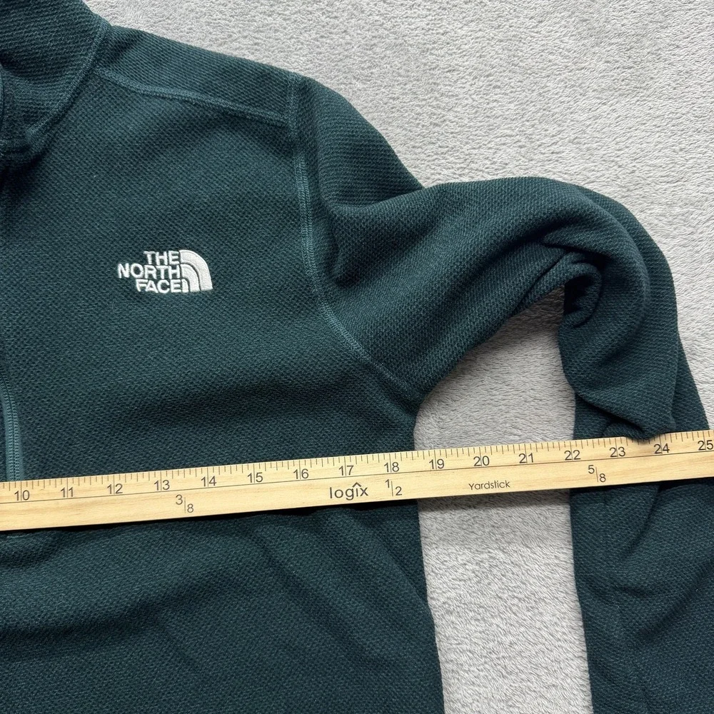 The North Face Sweatshirt Mens M Green Pullover 1/4 Zip Mock Neck Fleece